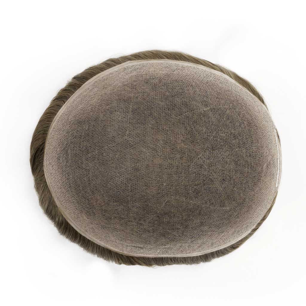 top view of hair system showing mono base