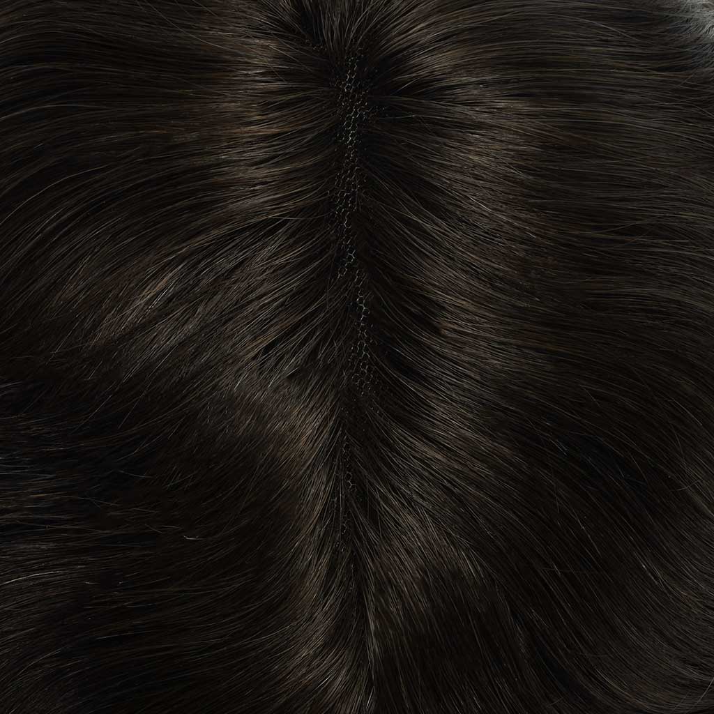 Scallop Front Mens Hair System - top view showcasing natural hairline