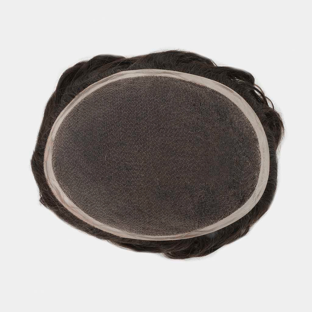 side view of mens lace hairpiece