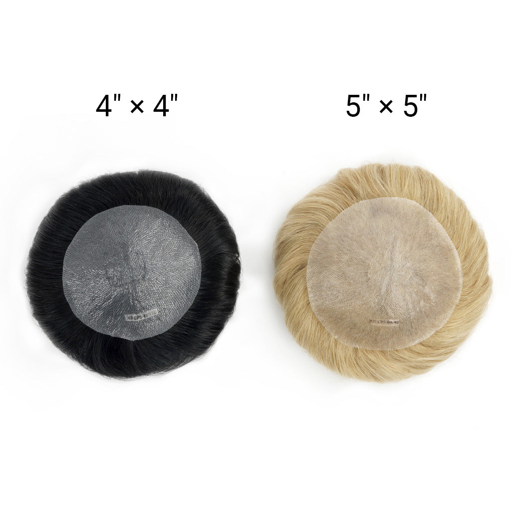 Variations of Poly Thin Skin V-looped Top Hairpiece