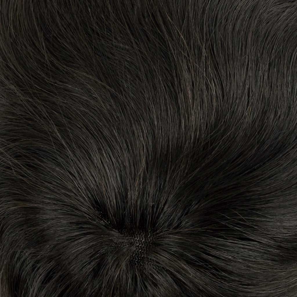 French lace toupee - top view showing hairline