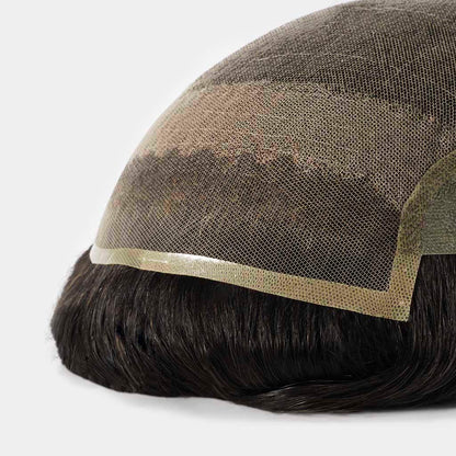 Lace Hair System With PU Back and Sides