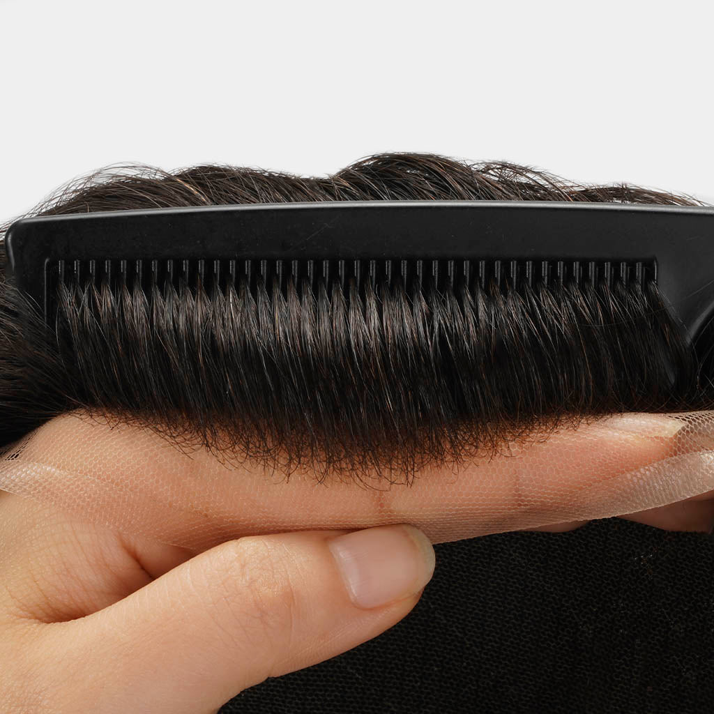 Lace Hair System With PU Back and Sides