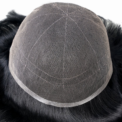 Full Swiss lace hair system - top view showing base