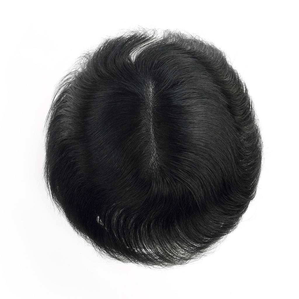 V-looped Top Hairpiece displaying natural density hair