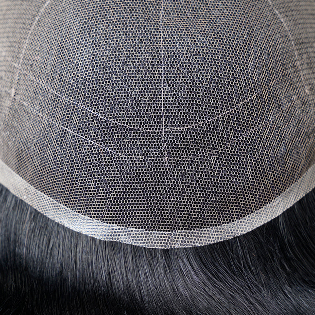 Close-up view of Full Swiss lace men&