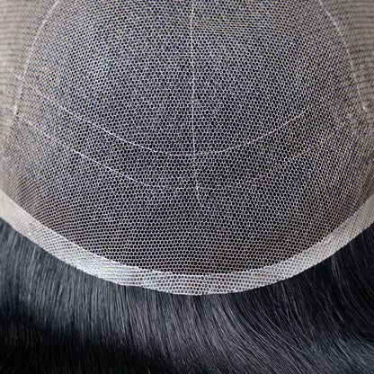 Close-up view of Full Swiss lace men&