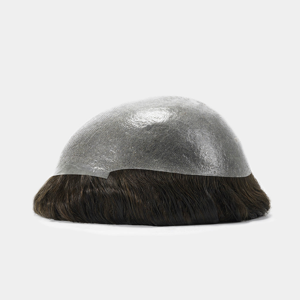 V-looped Hair System showing base and hair