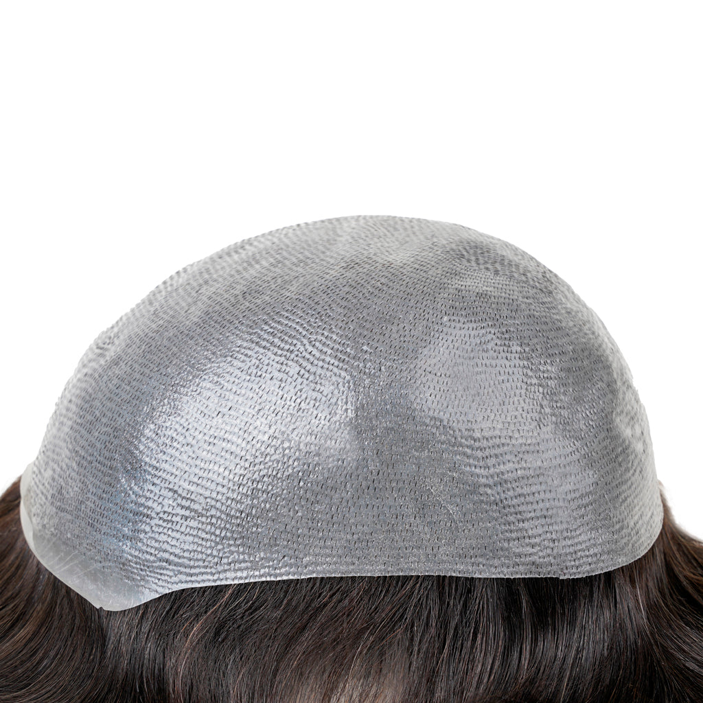 Transparent Poly Skin hairpiece base and hair