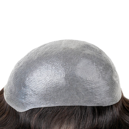 Transparent Poly Skin hairpiece base and hair