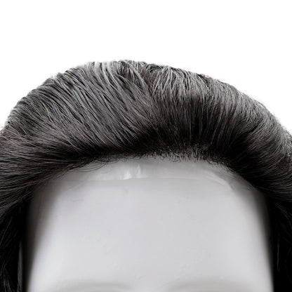 Thin skin hair piece worn on a figurine