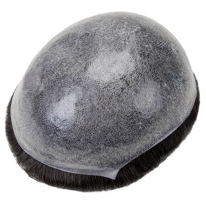 Injected PU thin skin hair system - top view showing base